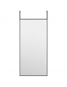 Specchio da Porta Nero 30x60 cm Vetro e Alluminio 2