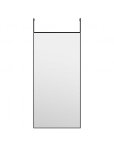 Specchio da Porta Nero 30x60 cm Vetro e Alluminio