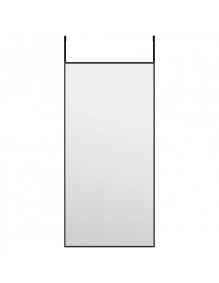 Specchio da Porta Nero 30x60 cm Vetro e Alluminio