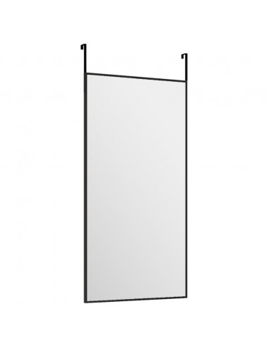Specchio da Porta Nero 30x60 cm Vetro e Alluminio