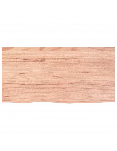 Piano Tavolo Marrone 80x40x(2-4) cm Massello Rovere Trattato