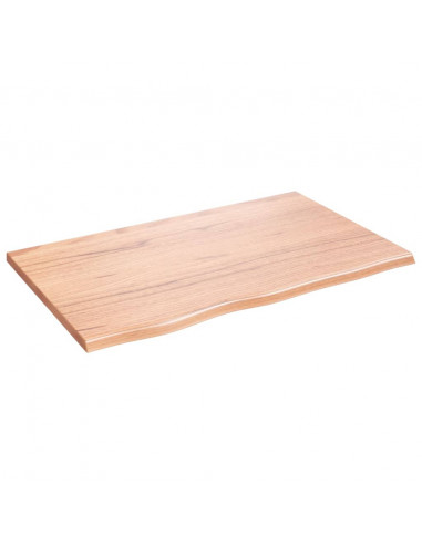 Piano Tavolo Marrone Chiaro 80x50x2cm Rovere Massello Trattato