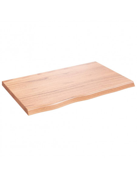 Piano Tavolo Marrone 80x50x(2-4) cm Massello Rovere Trattato