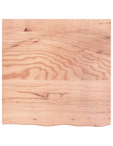 Piano Tavolo Marrone Chiaro 60x60x2cm Rovere Massello Trattato
