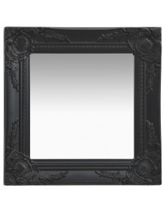 Specchio da Parete Stile Barocco 40x40 cm Nero 2