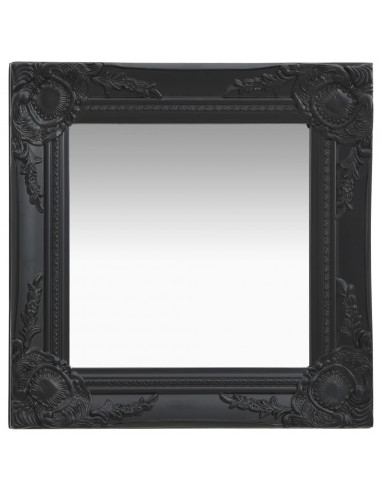 Specchio da Parete Stile Barocco 40x40 cm Nero