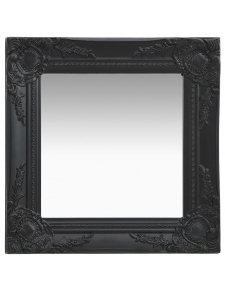 Specchio da Parete Stile Barocco 40x40 cm Nero