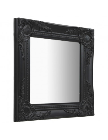 Specchio da Parete Stile Barocco 40x40 cm Nero
