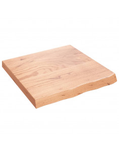 Piano Tavolo Marrone 60x60x(2-6) cm Massello Rovere Trattato 2