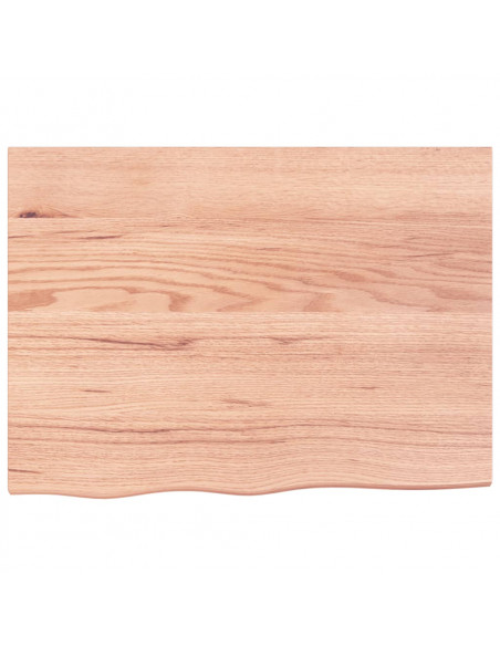 Piano Tavolo Marrone 80x60x(2-6) cm Massello Rovere Trattato