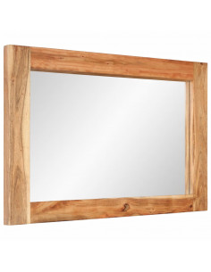 Specchio 70x50 cm in Legno Massello di Acacia e Vetro 2