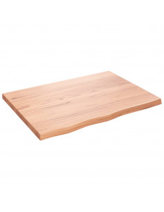 Piano Tavolo Marrone 80x60x(2-4) cm Massello Rovere Trattato 2