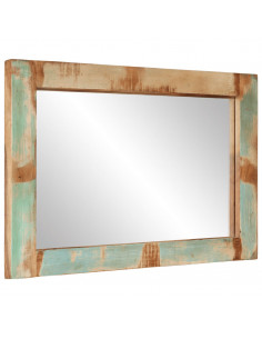 Specchio 70x50 cm in Legno Massello di Recupero e Vetro 2