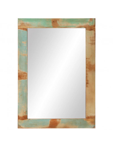 Specchio 70x50 cm in Legno Massello di Recupero e Vetro