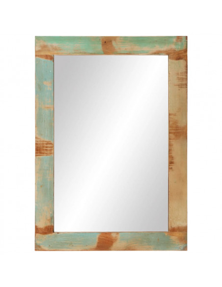 Specchio 70x50 cm in Legno Massello di Recupero e Vetro