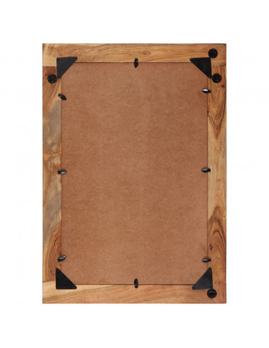 Specchio 70x50 cm in Legno Massello di Recupero e Vetro