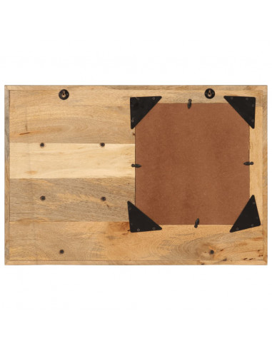 Specchio con Ripiani 80x8x55 cm Vetro e Legno Massello di Mango