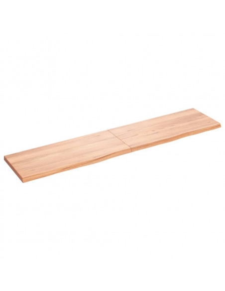 Piano Tavolo Marrone 180x40x(2-4) cm Massello Rovere Trattato