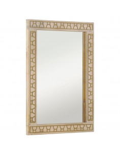 Specchio da Bagno 50x70x2,5 cm Legno Massello di Mango e Vetro 2