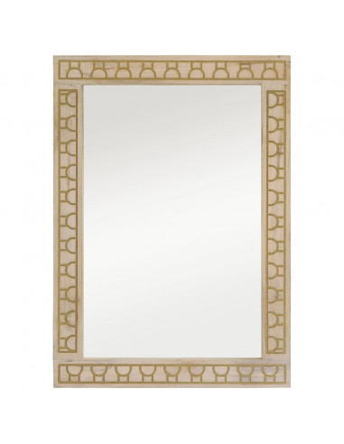 Specchio da Bagno 50x70x2,5 cm Legno Massello di Mango e Vetro