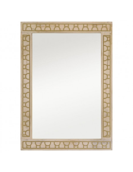 Specchio da Bagno 50x70x2,5 cm Legno Massello di Mango e Vetro