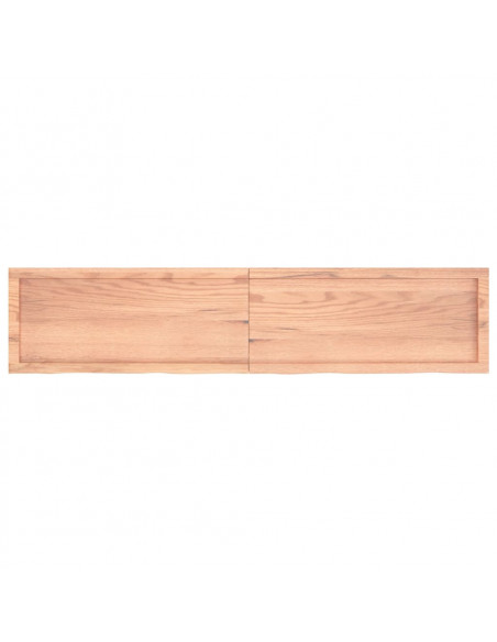 Piano Tavolo Marrone 180x40x(2-4) cm Massello Rovere Trattato