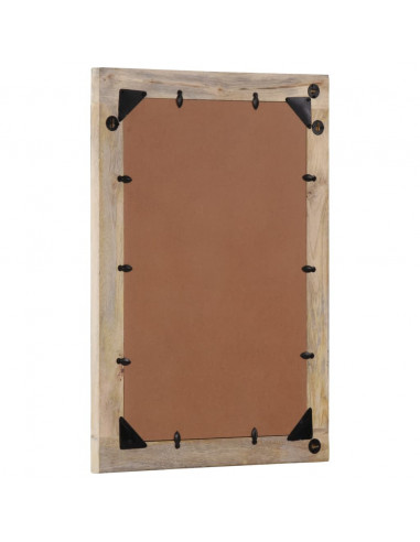 Specchio da Bagno 50x70x2,5 cm Legno Massello di Mango e Vetro