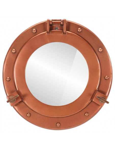 Specchio da Parete Design Oblò Ø30 cm in Alluminio e Vetro