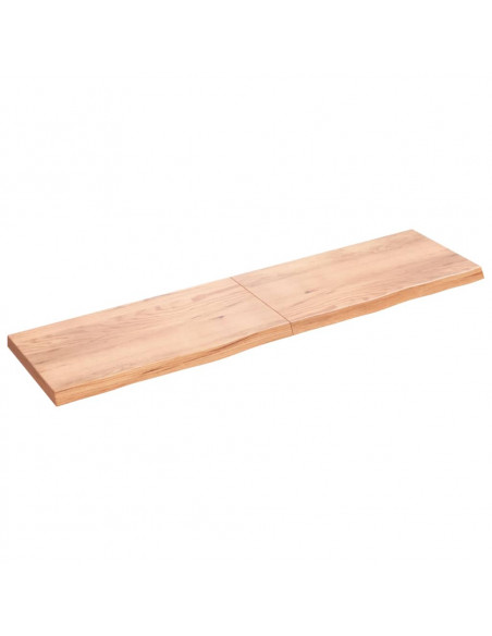 Piano Tavolo Marrone 200x50x(2-6) cm Massello Rovere Trattato