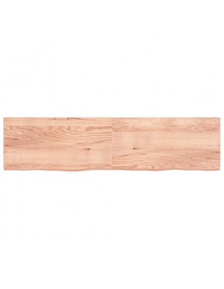 Piano Tavolo Marrone 200x50x(2-6) cm Massello Rovere Trattato