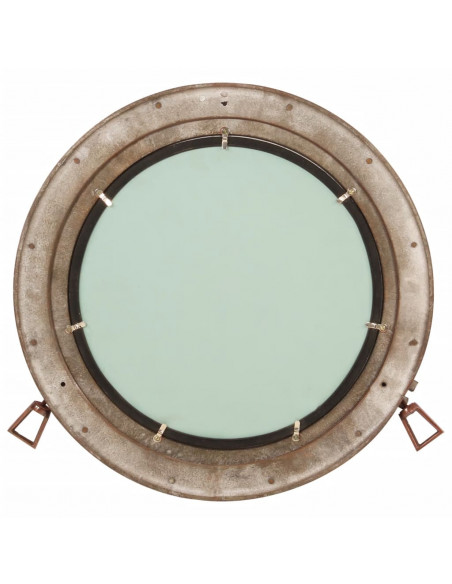 Specchio da Parete Design Oblò Ø50 cm in Alluminio e Vetro
