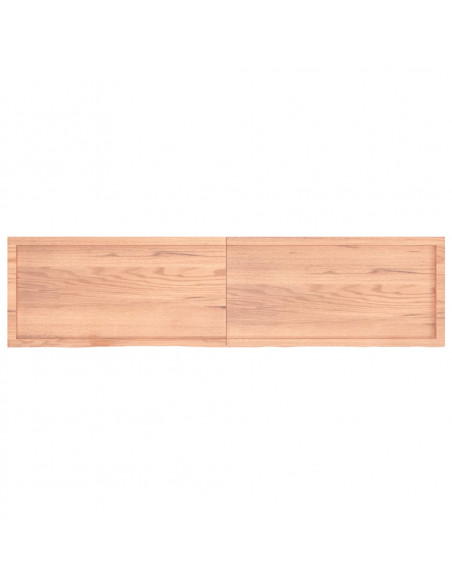 Piano Tavolo Marrone 200x50x(2-6) cm Massello Rovere Trattato