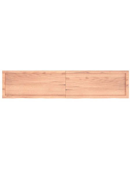 Piano Tavolo Marrone 180x40x(2-6) cm Massello Rovere Trattato