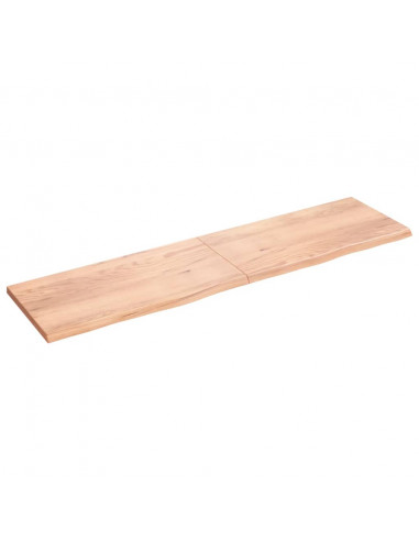 Piano Tavolo Marrone 200x50x(2-4) cm Massello Rovere Trattato