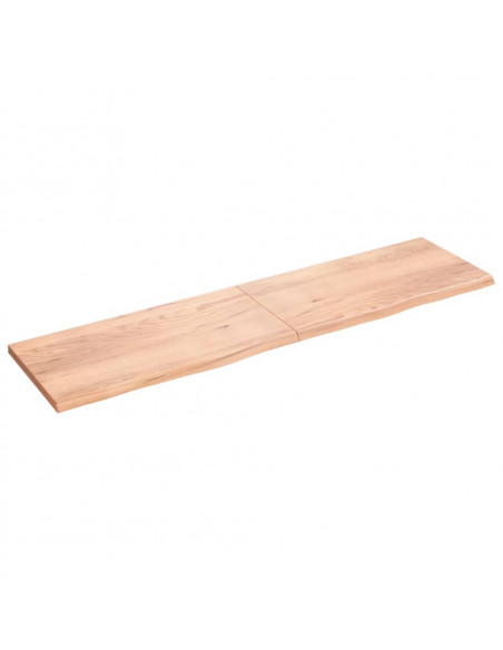 Piano Tavolo Marrone 200x50x(2-4) cm Massello Rovere Trattato