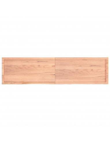 Piano Tavolo Marrone 200x50x(2-4) cm Massello Rovere Trattato