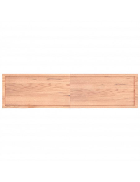 Piano Tavolo Marrone 200x50x(2-4) cm Massello Rovere Trattato