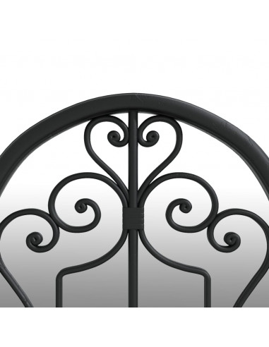 Specchio da Giardino Nero 100x45 cm in Ferro per Uso Esterno