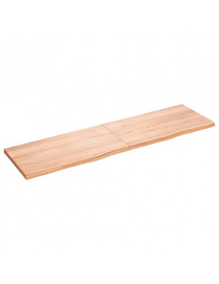 Piano Tavolo Marrone 180x50x(2-4) cm Massello Rovere Trattato