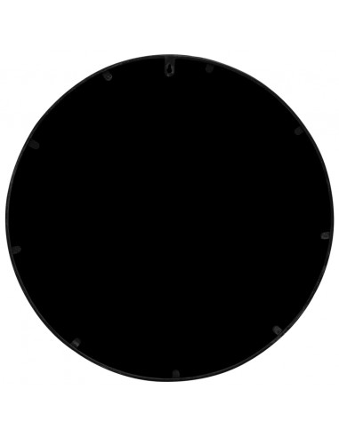 Specchio da Giardino Nero 60x2,5 cm in Ferro Rotondo da Esterno