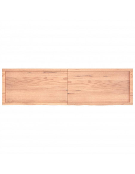 Piano Tavolo Marrone 180x50x(2-4) cm Massello Rovere Trattato