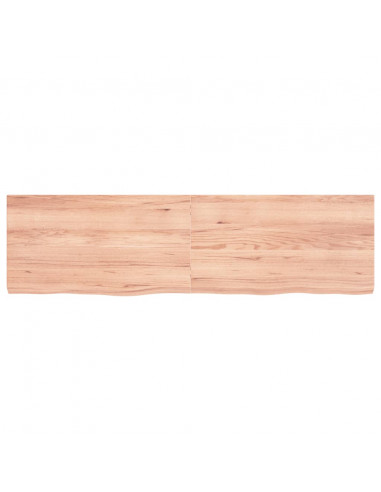 Piano Tavolo Marrone 180x50x(2-6) cm Massello Rovere Trattato