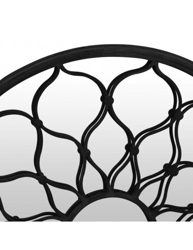 Specchio da Giardino Nero 40x3 cm in Ferro Rotondo da Esterno