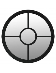 Specchio Nero 60x4 cm Rotondo in Ferro per Uso Interno 2