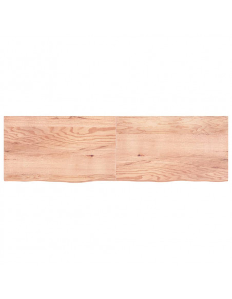 Piano Tavolo Marrone 200x60x(2-4) cm Massello Rovere Trattato