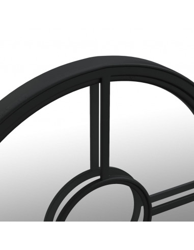 Specchio Nero 60x4 cm Rotondo in Ferro per Uso Interno