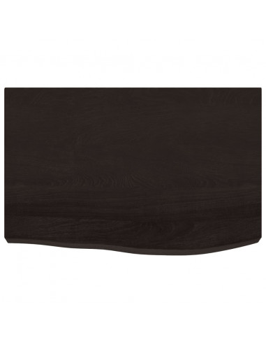 Piano Tavolo Marrone 60x40x(2-6) cm Rovere Massello Trattato