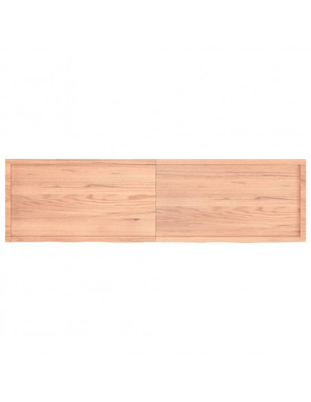 Piano Tavolo Marrone 220x60x(2-6) cm Massello Rovere Trattato