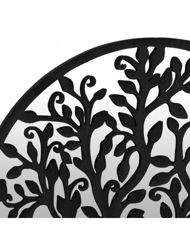 Specchio Nero 60x2,5 cm Rotondo in Ferro per Uso Interno