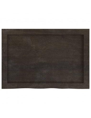 Piano Tavolo Marrone 60x40x(2-4) cm Rovere Massello Trattato